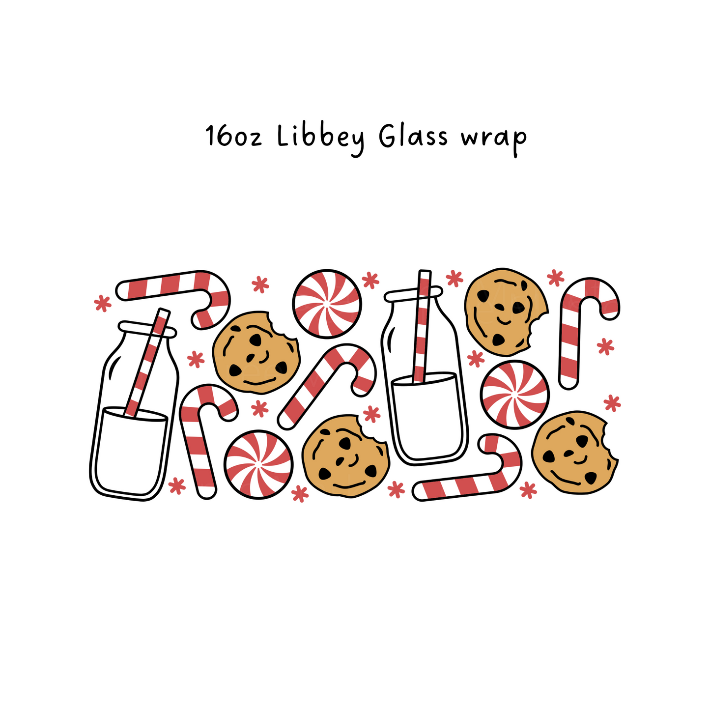Cookies and Milk  16 Oz Libbey Beer Glass Wrap