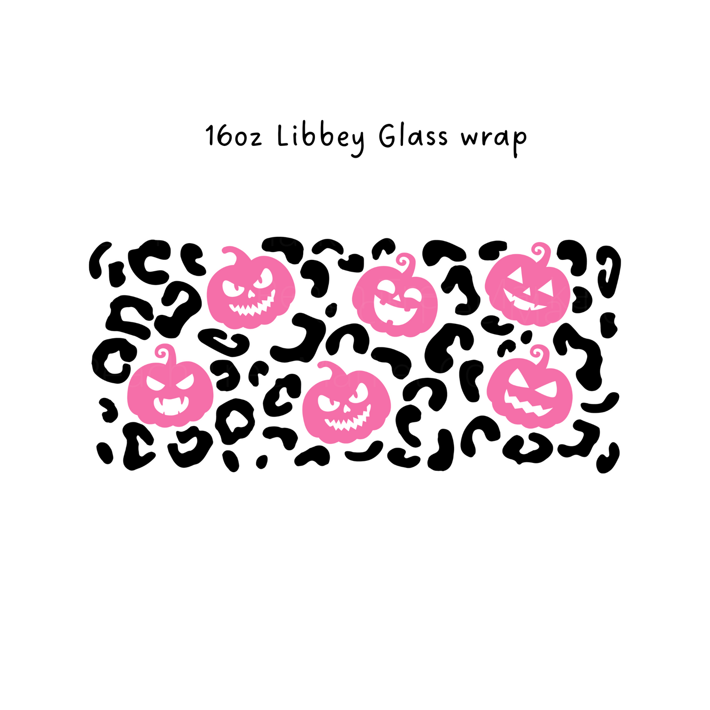 Pink Leopard Pumpkins 16 Oz Libbey Beer Glass Wrap