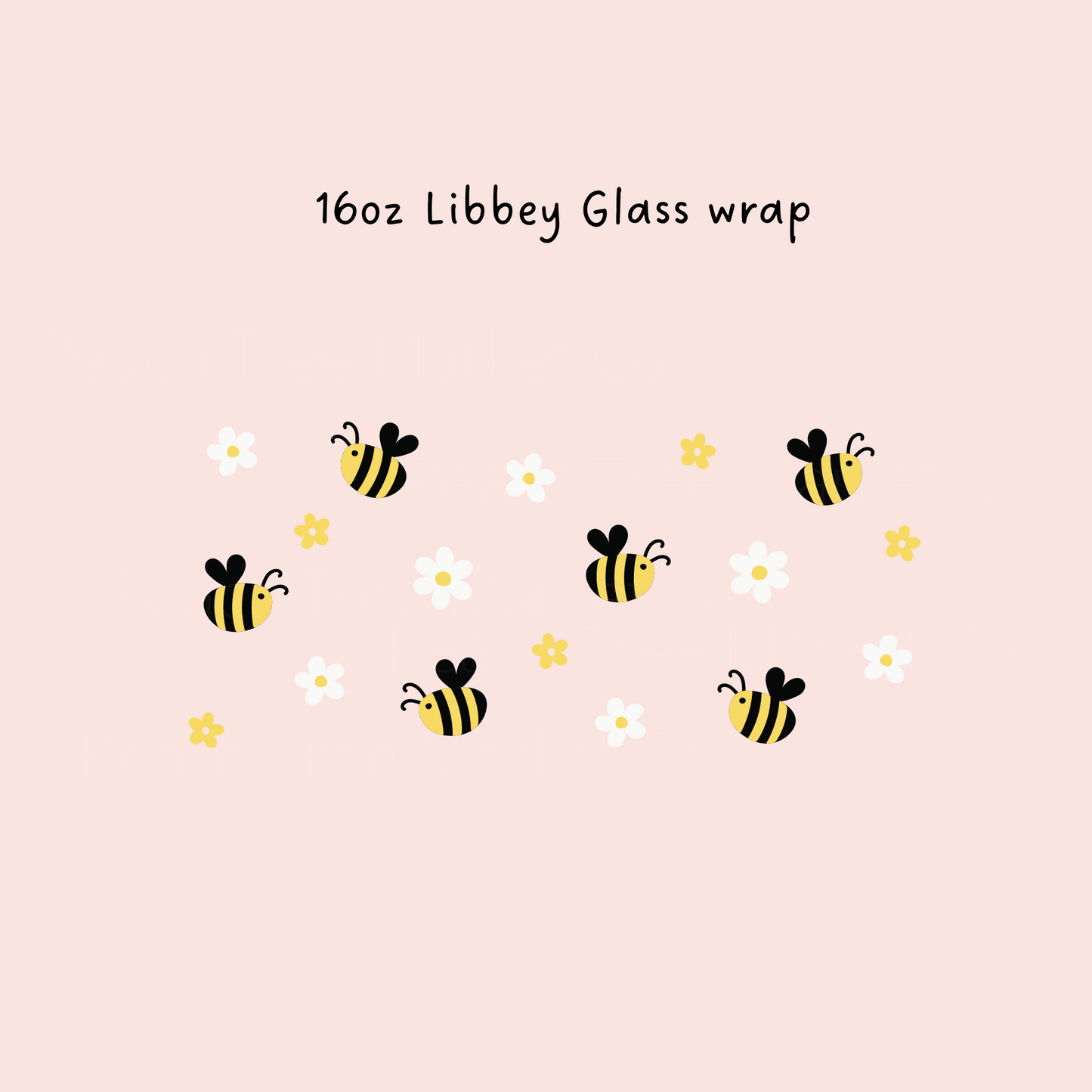Bees and Flowers 16 Oz Libbey Beer Glass Wrap