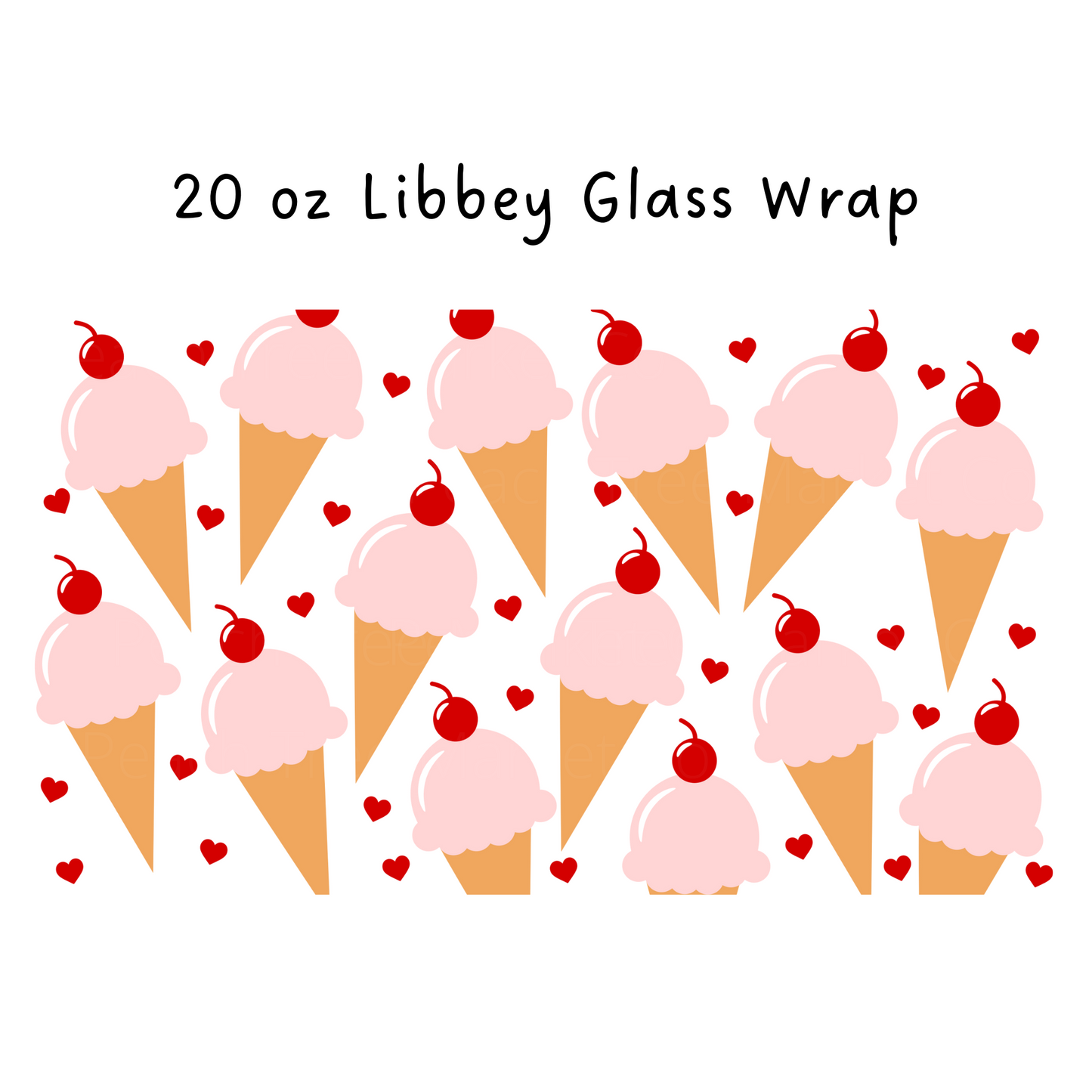 Ice Cream 20 oz Libbey Beer Glass Wrap