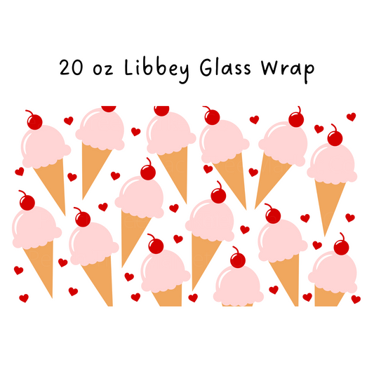 Ice Cream 20 oz Libbey Beer Glass Wrap