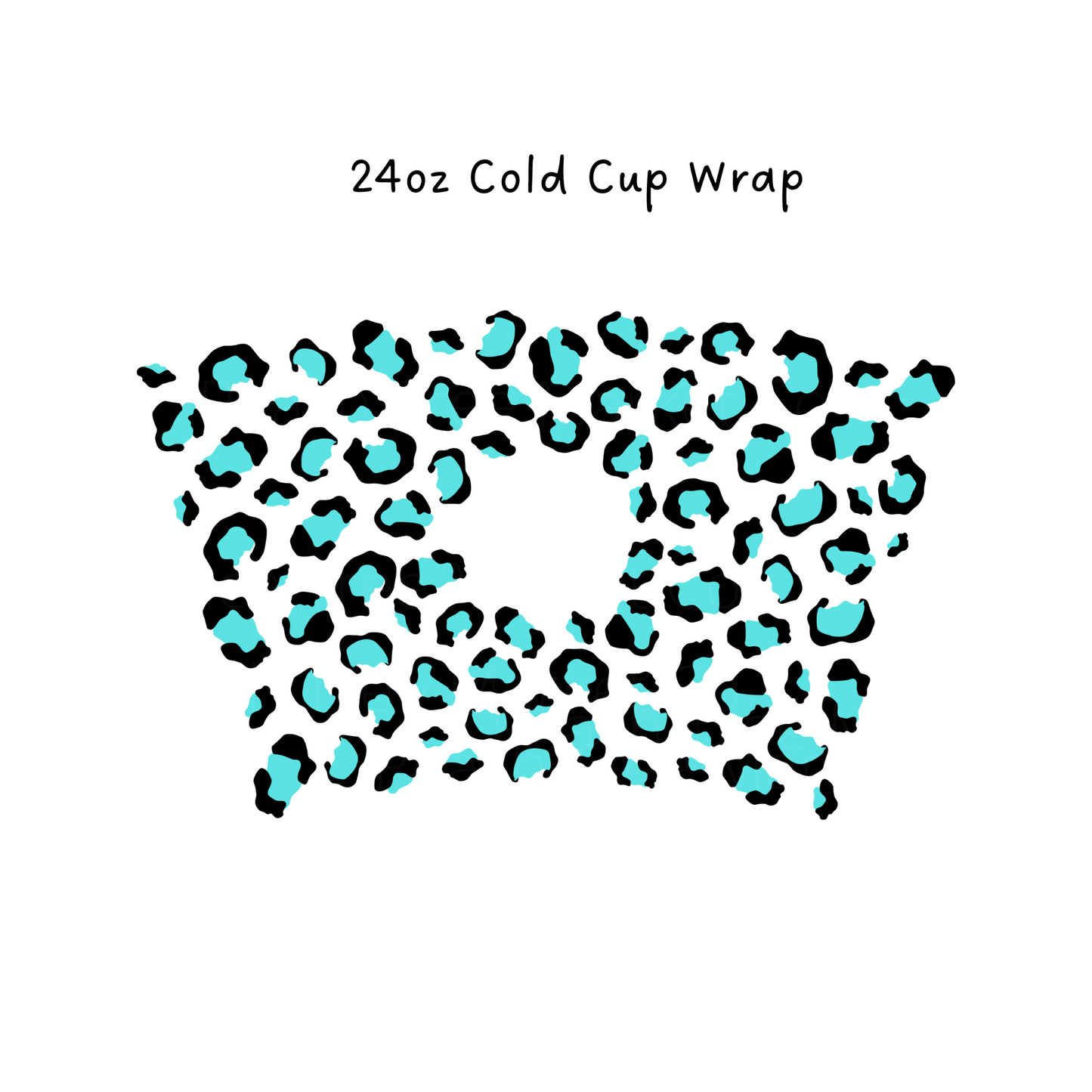 Teal Leopard 24 oz Cold Cup Wrap
