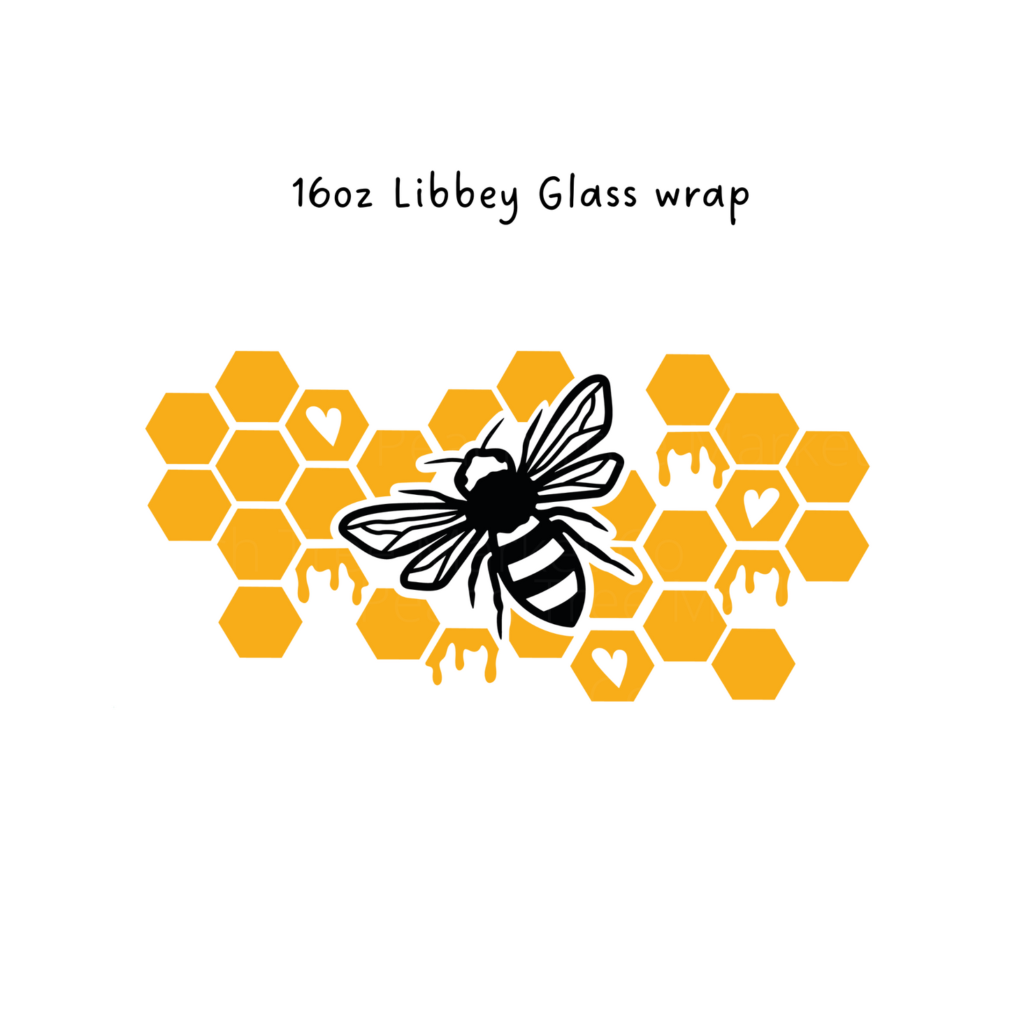 Honeycomb Bee 16 Oz Libbey Beer Glass Wrap