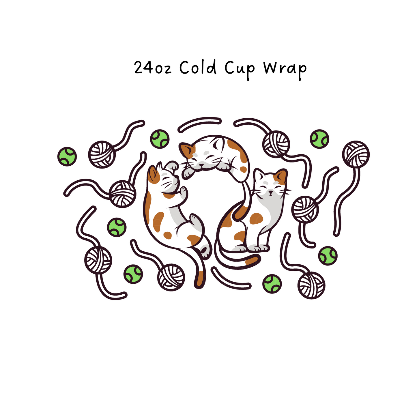 Cats and Yarn 24 OZ Cold Cup Wrap