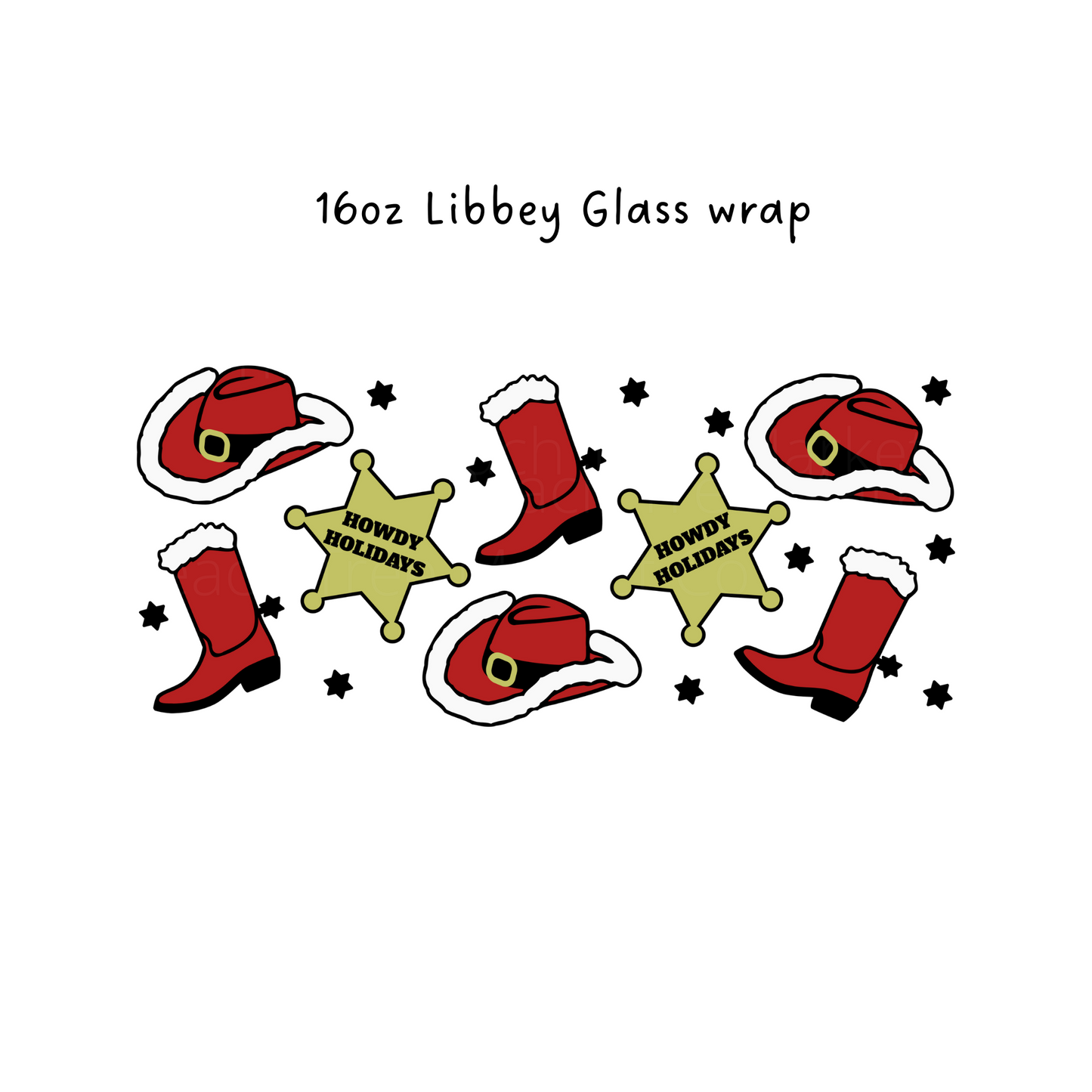 Howdy Holidays 16 Oz Libbey Beer Glass Wrap