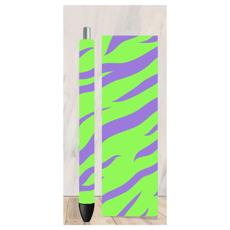 Green and Purple Giraffe  Print Pen Wrap