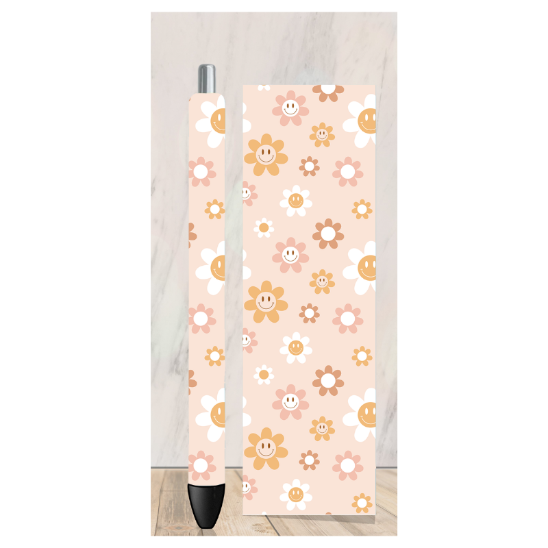 Happy Face and Flower Pen Wrap