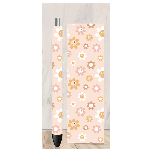 Happy Face and Flower Pen Wrap
