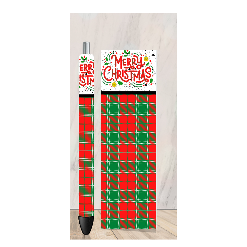 Christmas Plaid 3 Pen Wrap