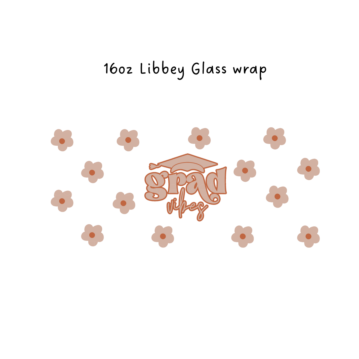 Grad Flowers 16 Oz Libbey Beer Glass Wrap