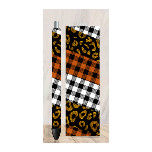 Cheetah Orange & Gold  Pen Wrap
