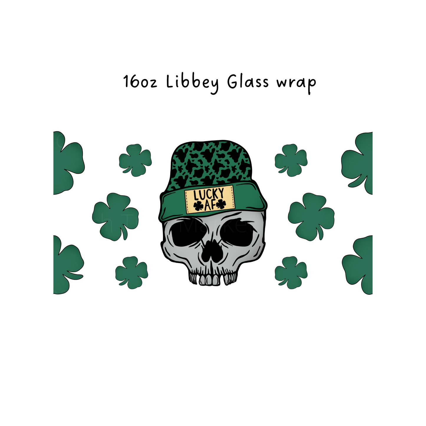 Lucky AF 16 Oz Libbey Beer Glass Wrap