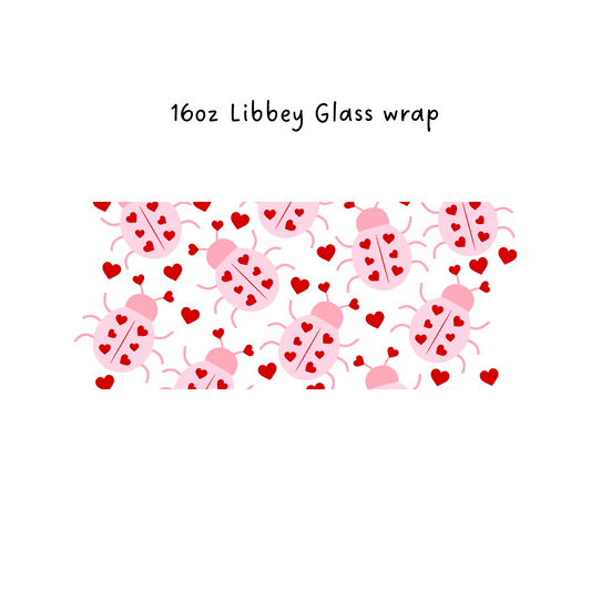 Love Bug 16 Oz Libbey Beer Glass Wrap