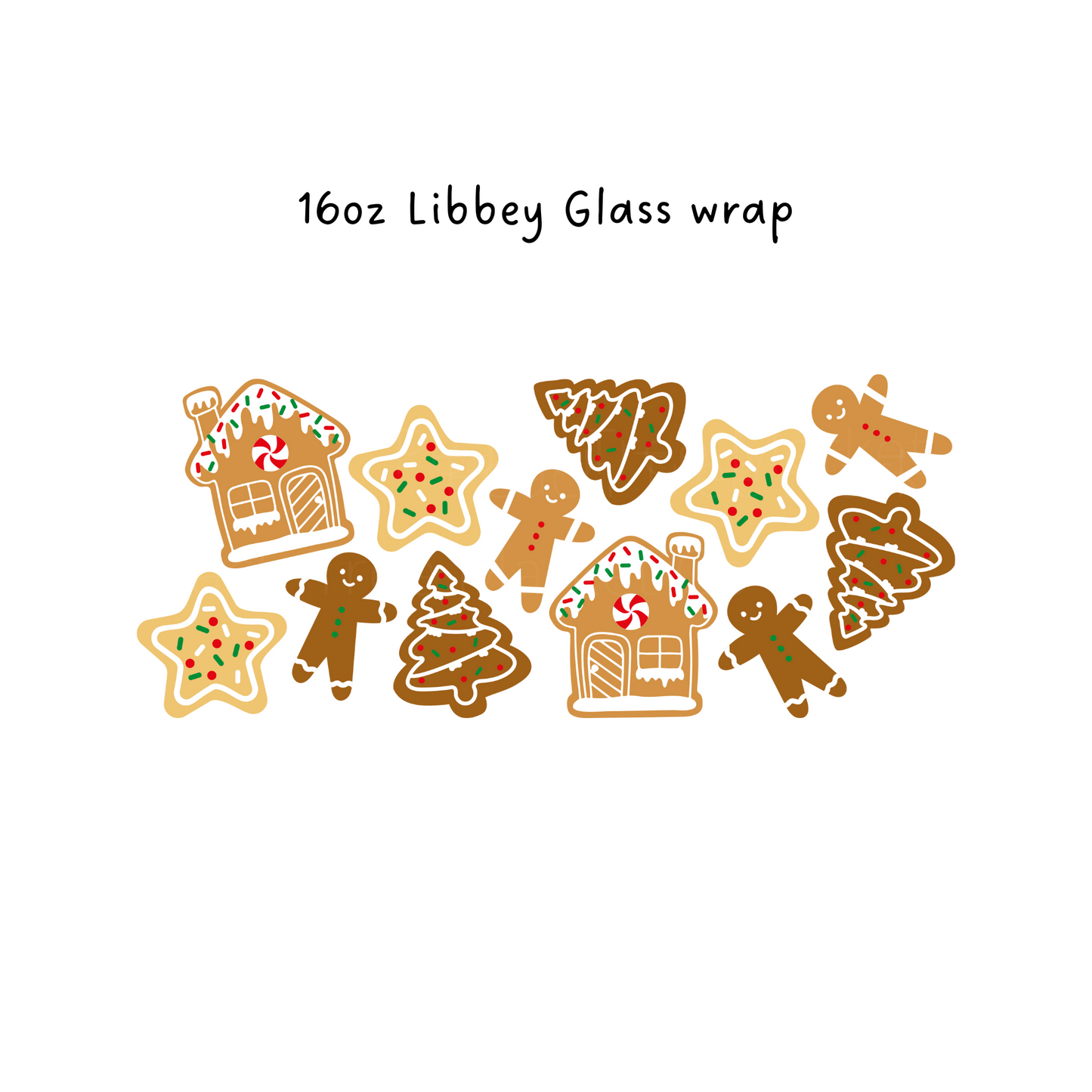 Gingerbread Houses and Man 16 Oz Libbey Beer Glass Wrap