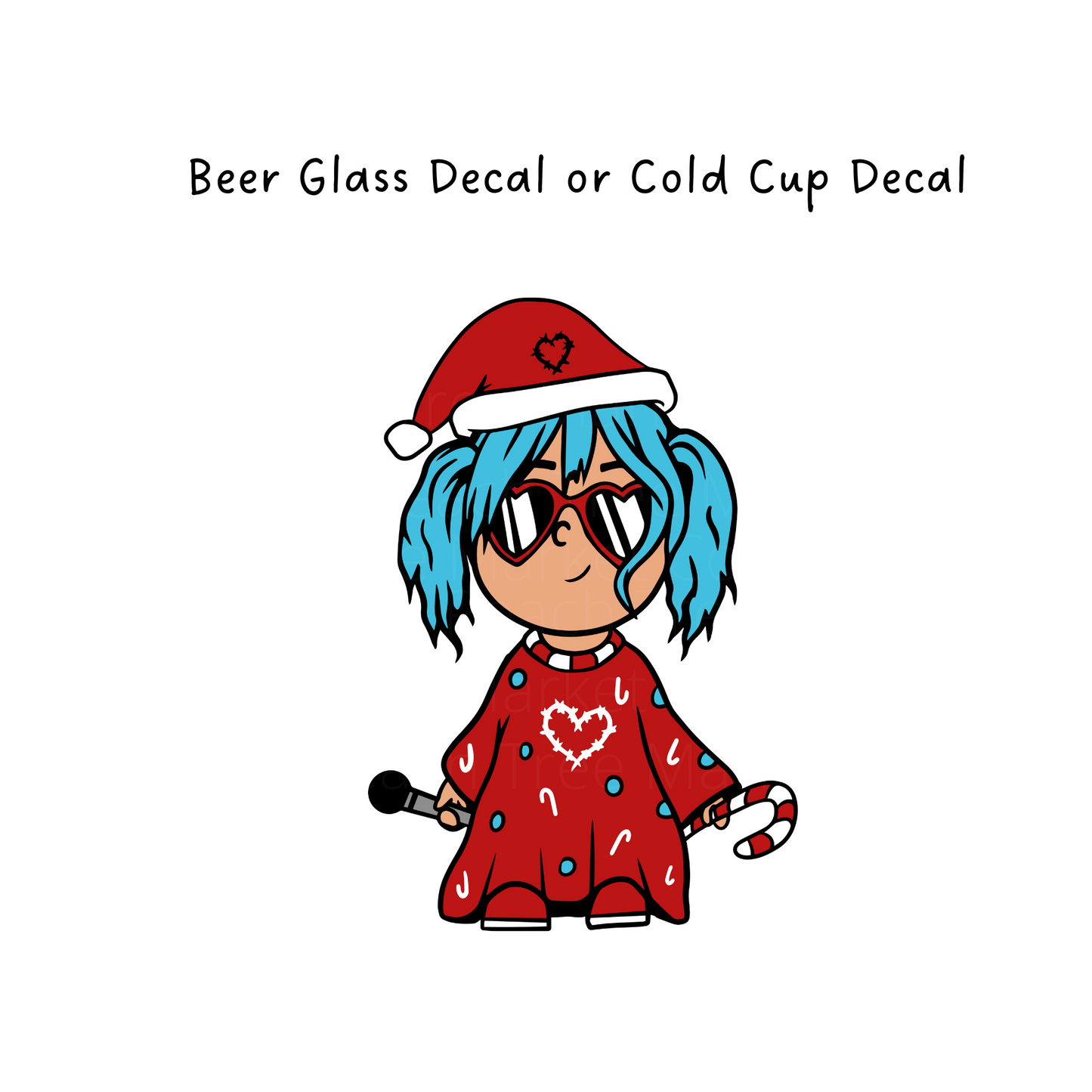 Karol G Blue Cold Cup or Beer Glass Decal