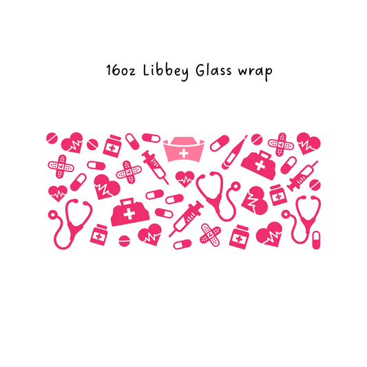 Nurse 16 Oz Libbey Beer Glass Wrap