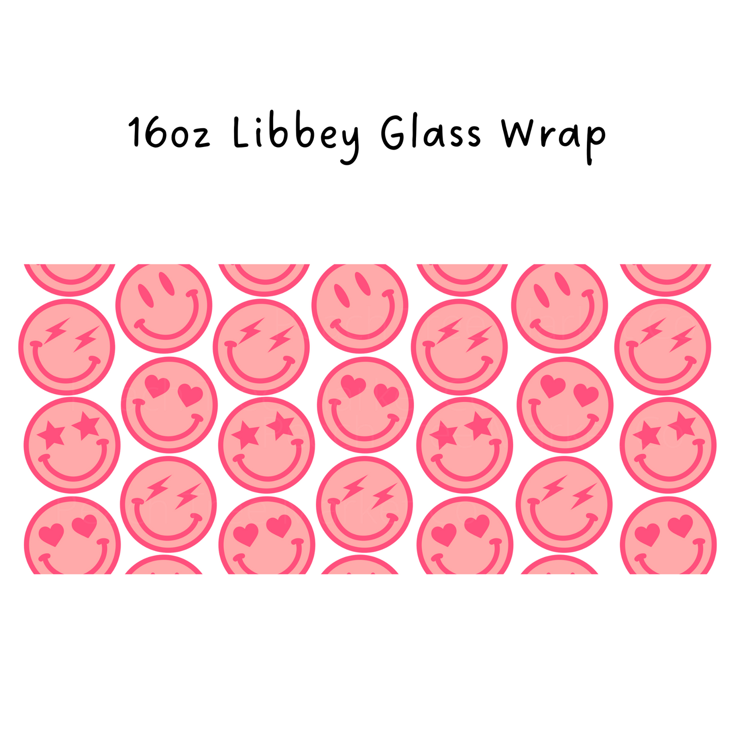 Pink Faces 16 oz Libbey Beer Glass Wrap