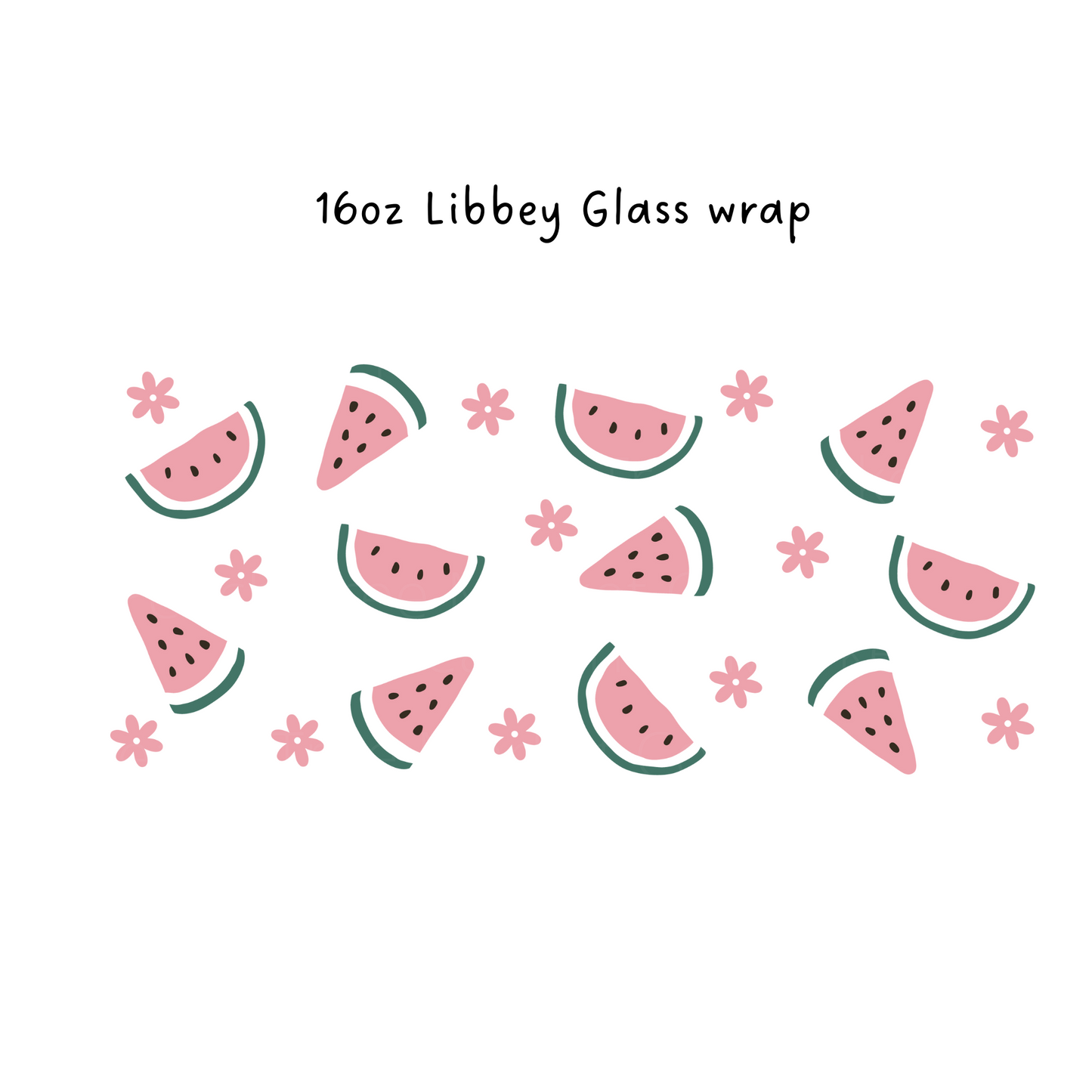 Flower and Watermelon 16 Oz Libbey Beer Glass Wrap
