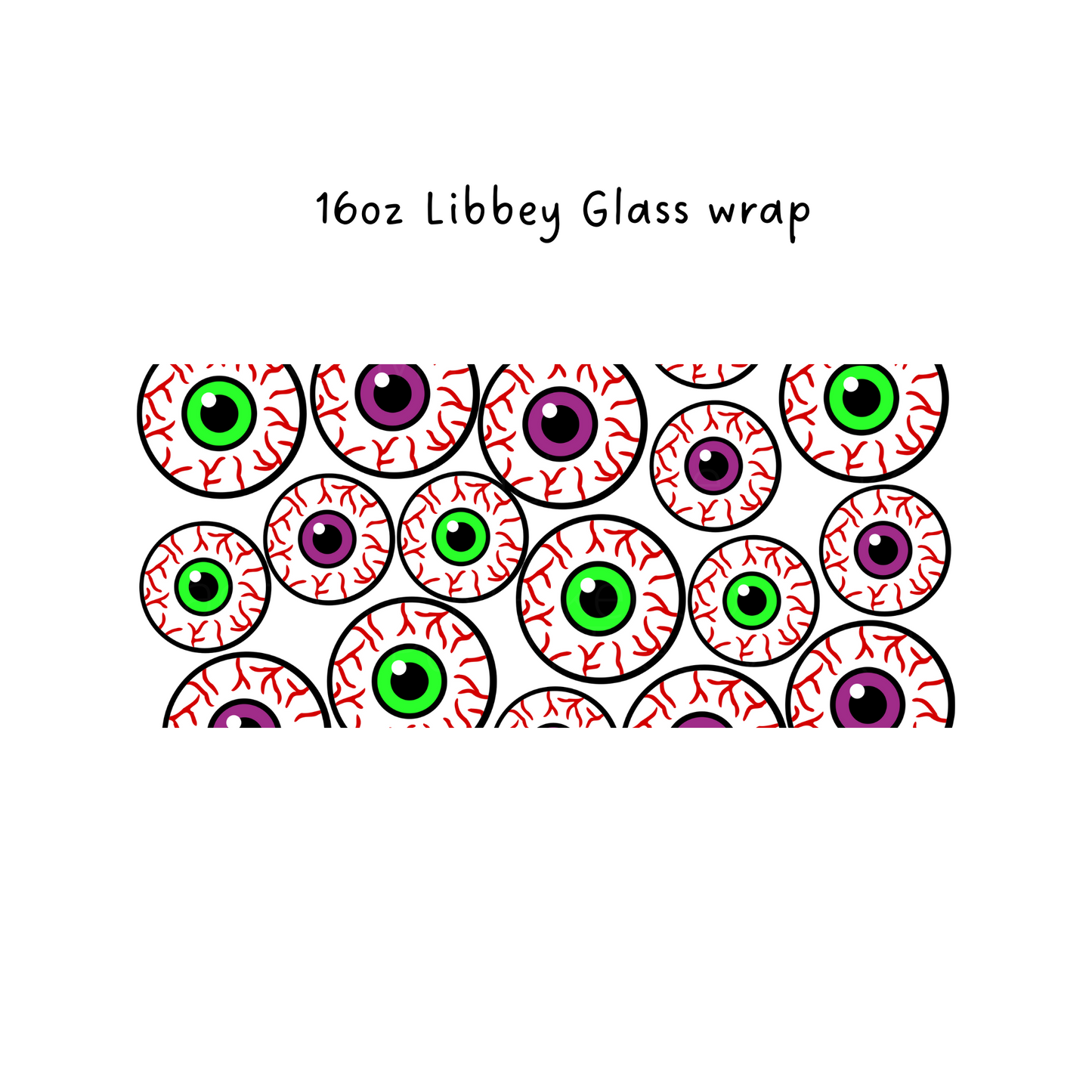 Eyeballs  16 Oz Libbey Beer Glass Wrap