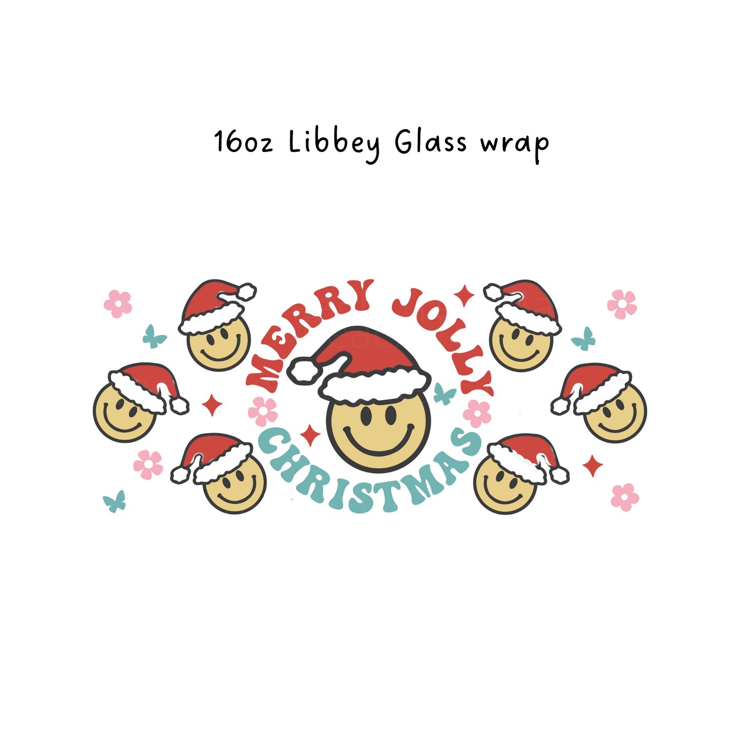 Merry Jolly Christmas 16 Oz Libbey Beer Glass Wrap