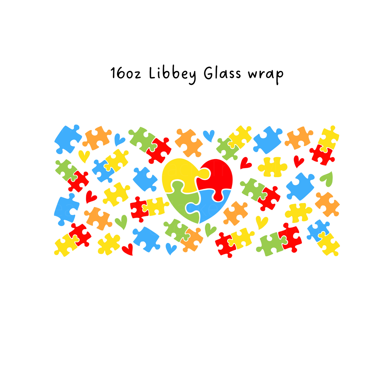Autism 16 Oz Libbey Beer Glass Wrap