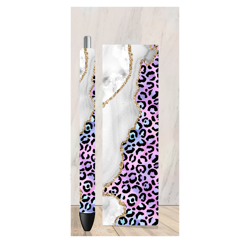 Colored Cheetah Marble Pen Wrap