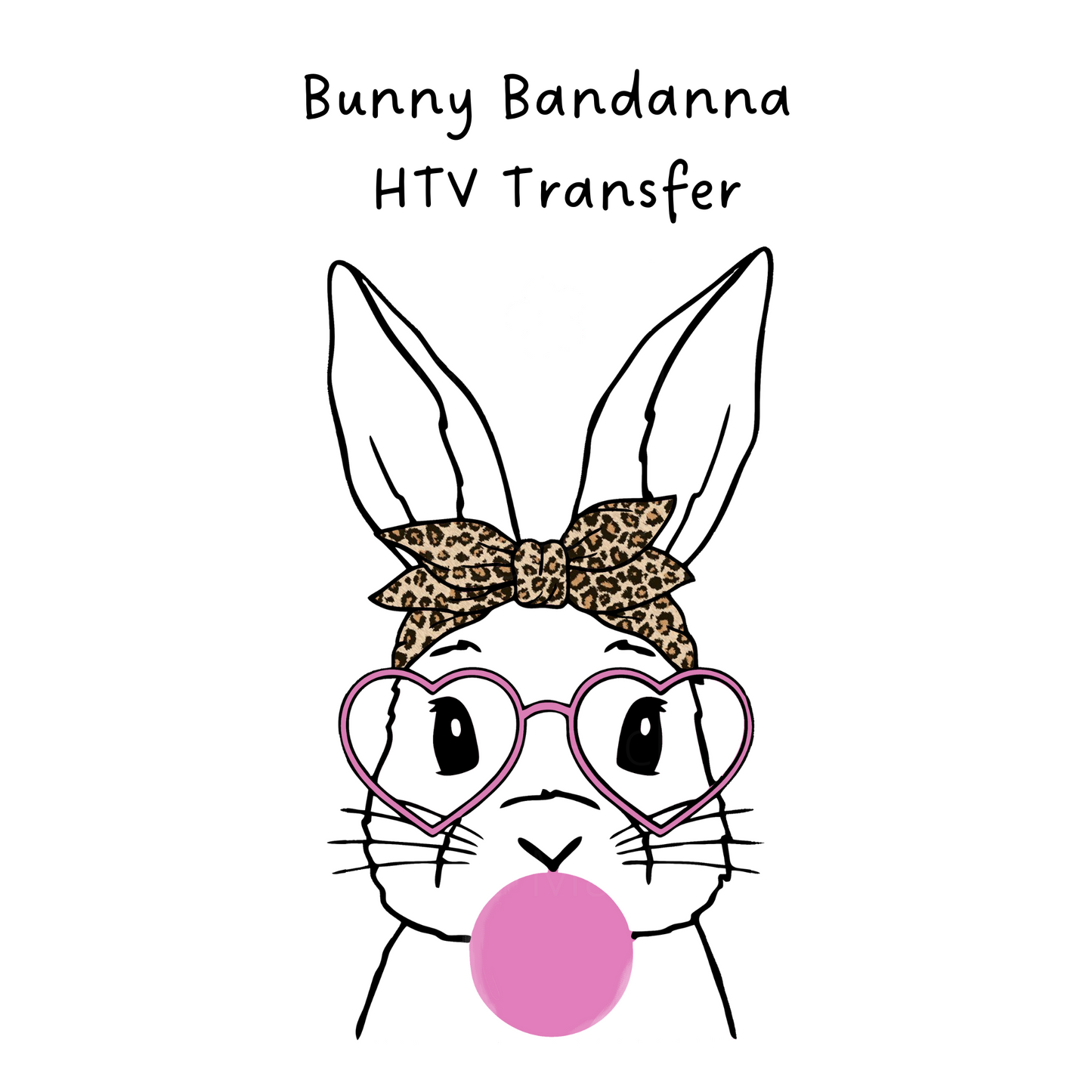 Bunny Bandanna HTV Transfer