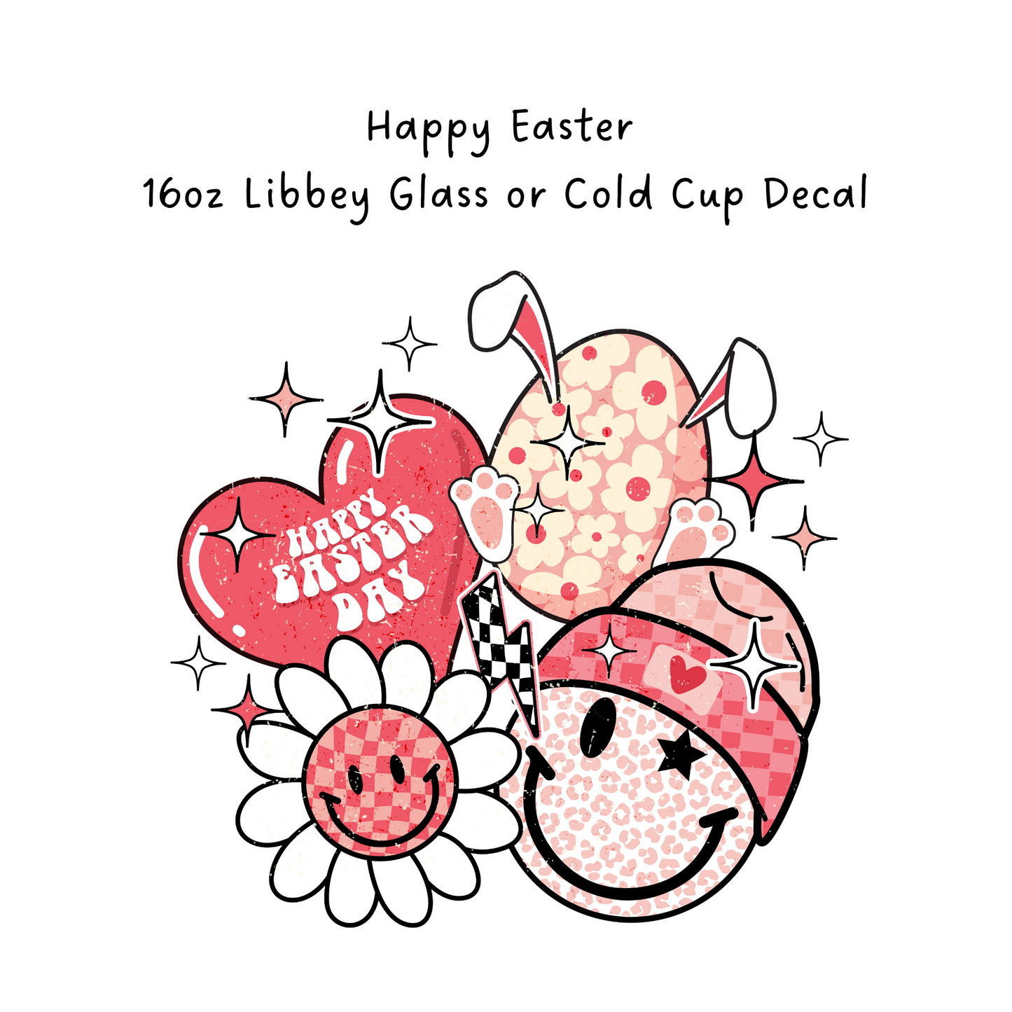 Happy Easter Cold Cup or Beer Glass Decal