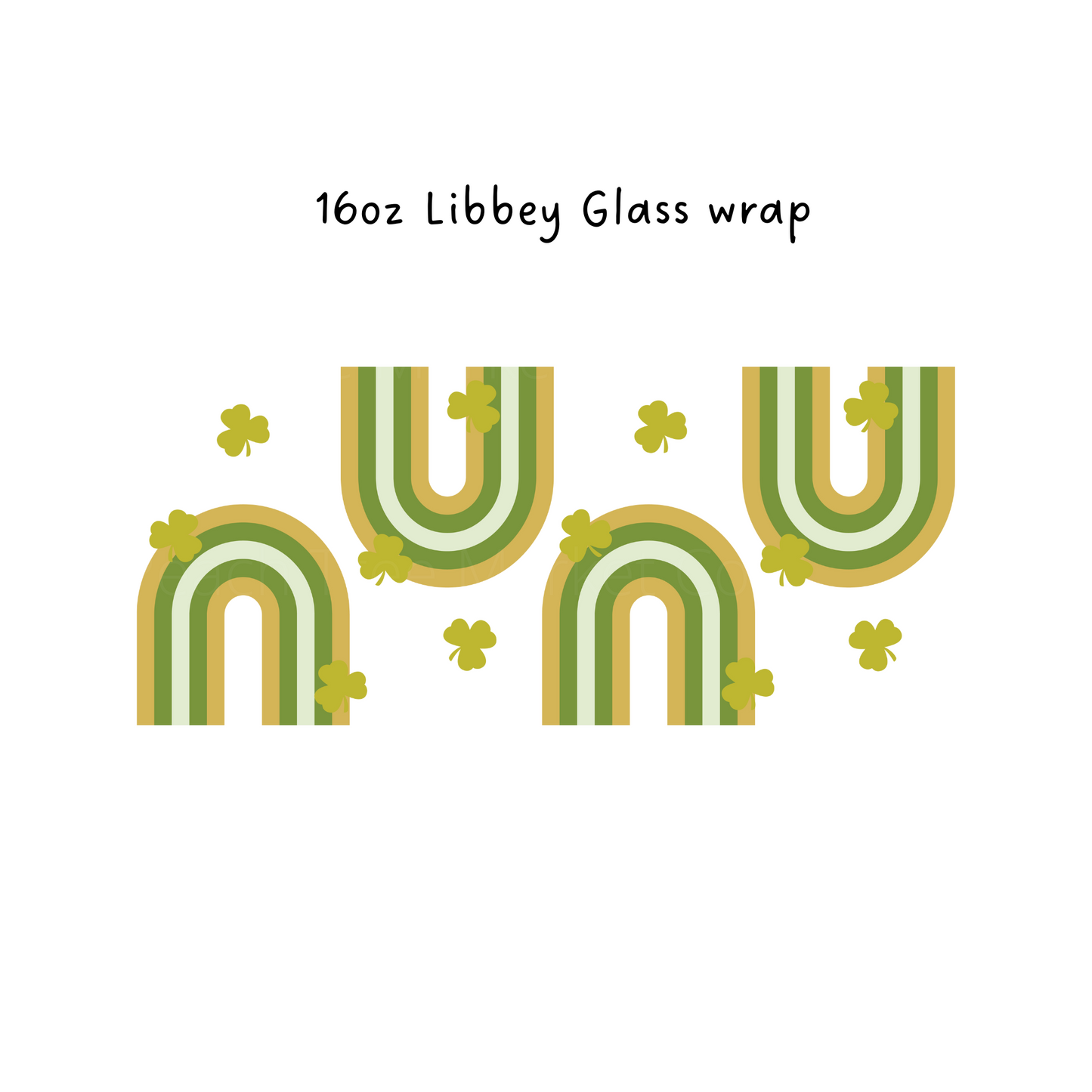 Lucky Rainbow 16 Oz Libbey Beer Glass Wrap
