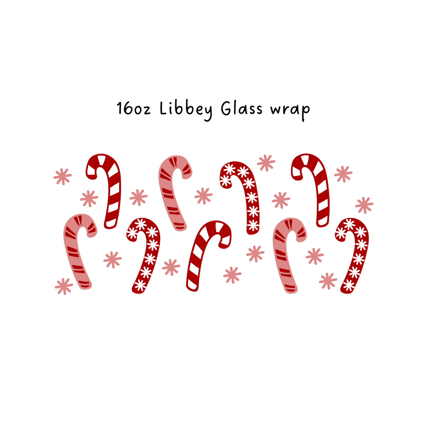 Candy Cane Libbey Beer Glass Wrap