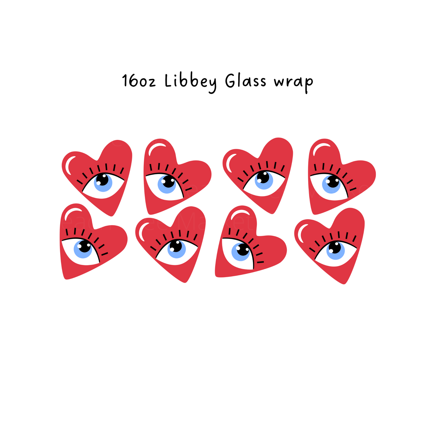 Love evil eye  16 Oz Libbey Beer Glass Wrap