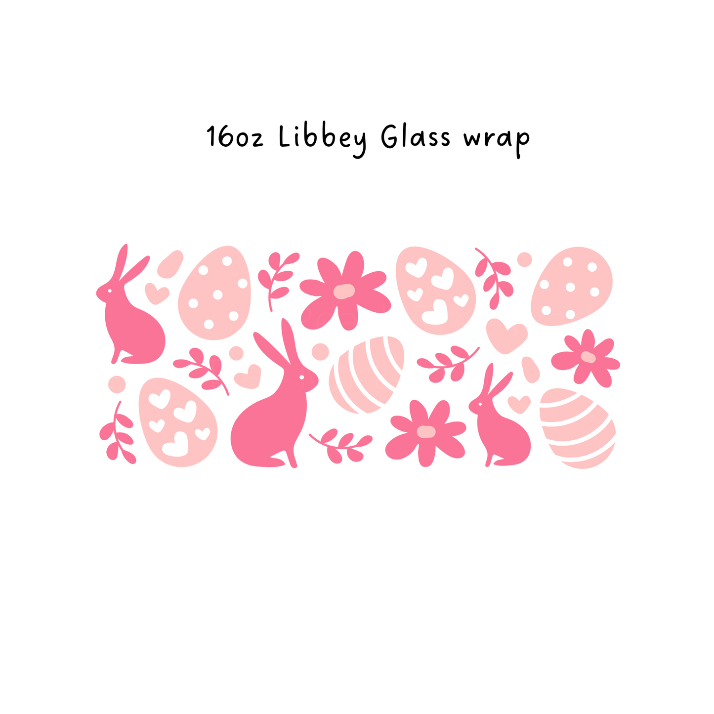 Pink Easter 16 Oz Libbey Beer Glass Wrap