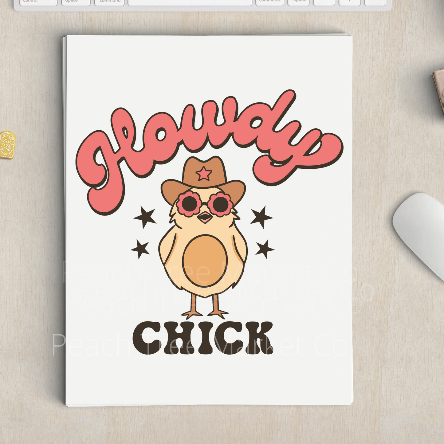 Howdy Chick Sublimation Transfer