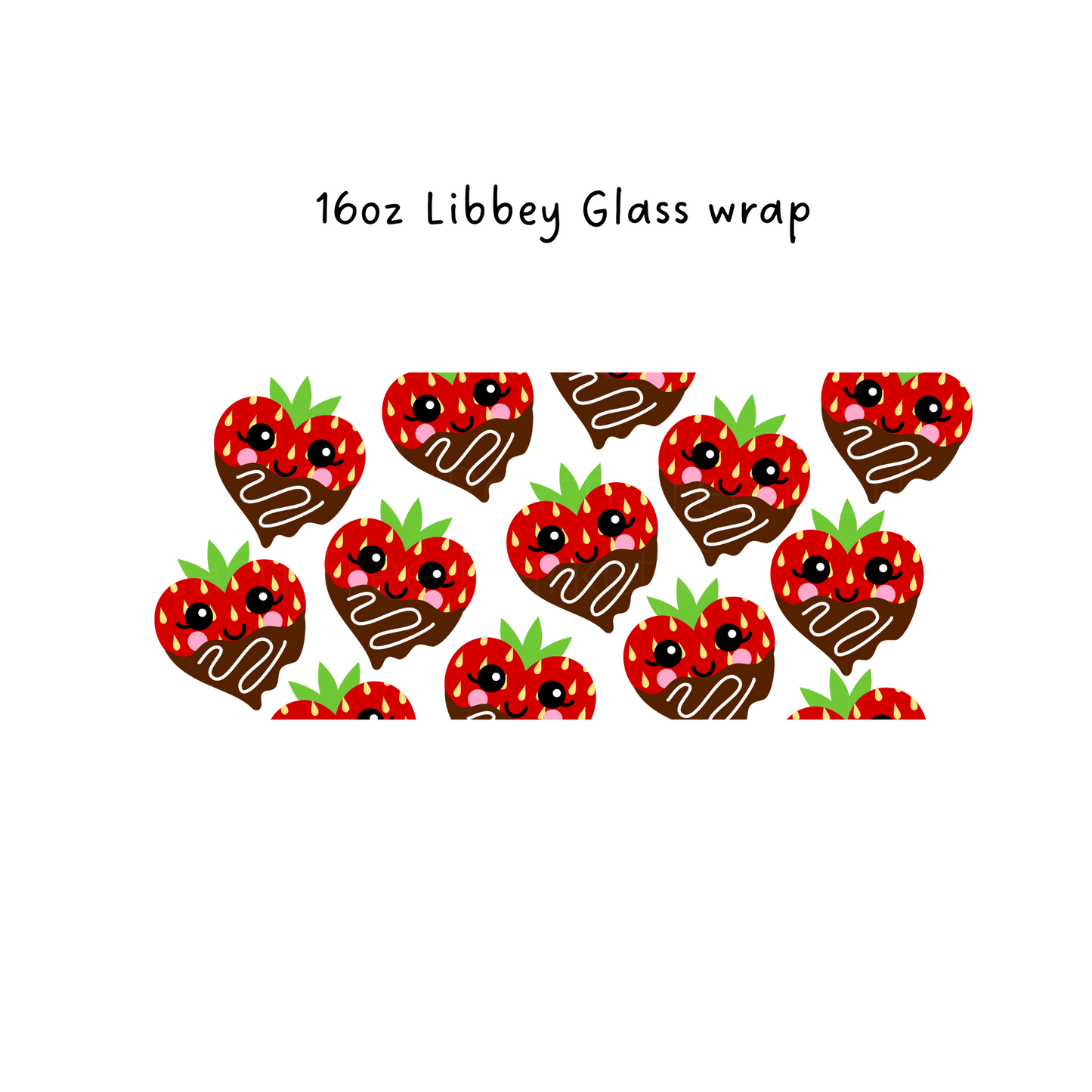 Chocolate Covered Strawberries 16 Oz Libbey Beer Glass Wrap