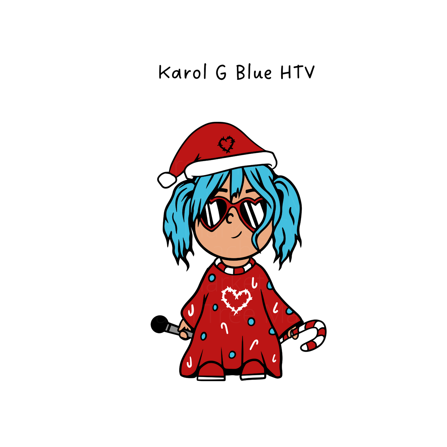 Karol G Blue HTV Transfer