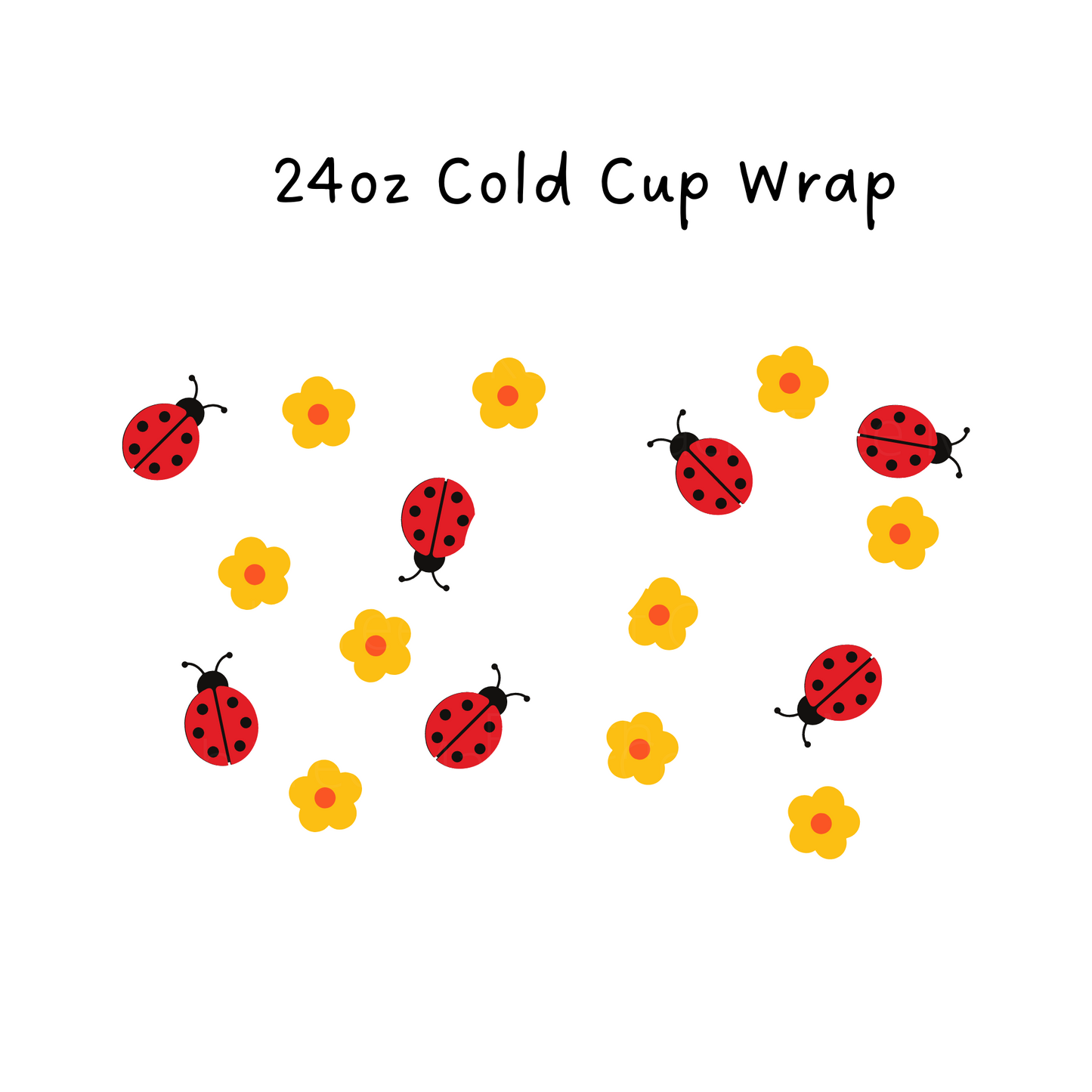 Flowers and Lady Bug Cold Cup Wrap