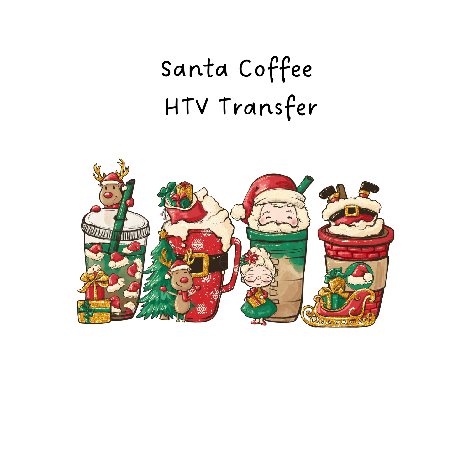 Santa Coffee HTV Transfer