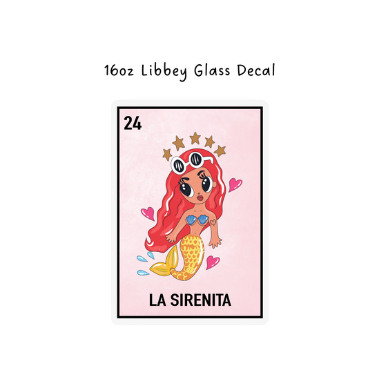Loteria 24 Cold Cup or Beer Glass Decal