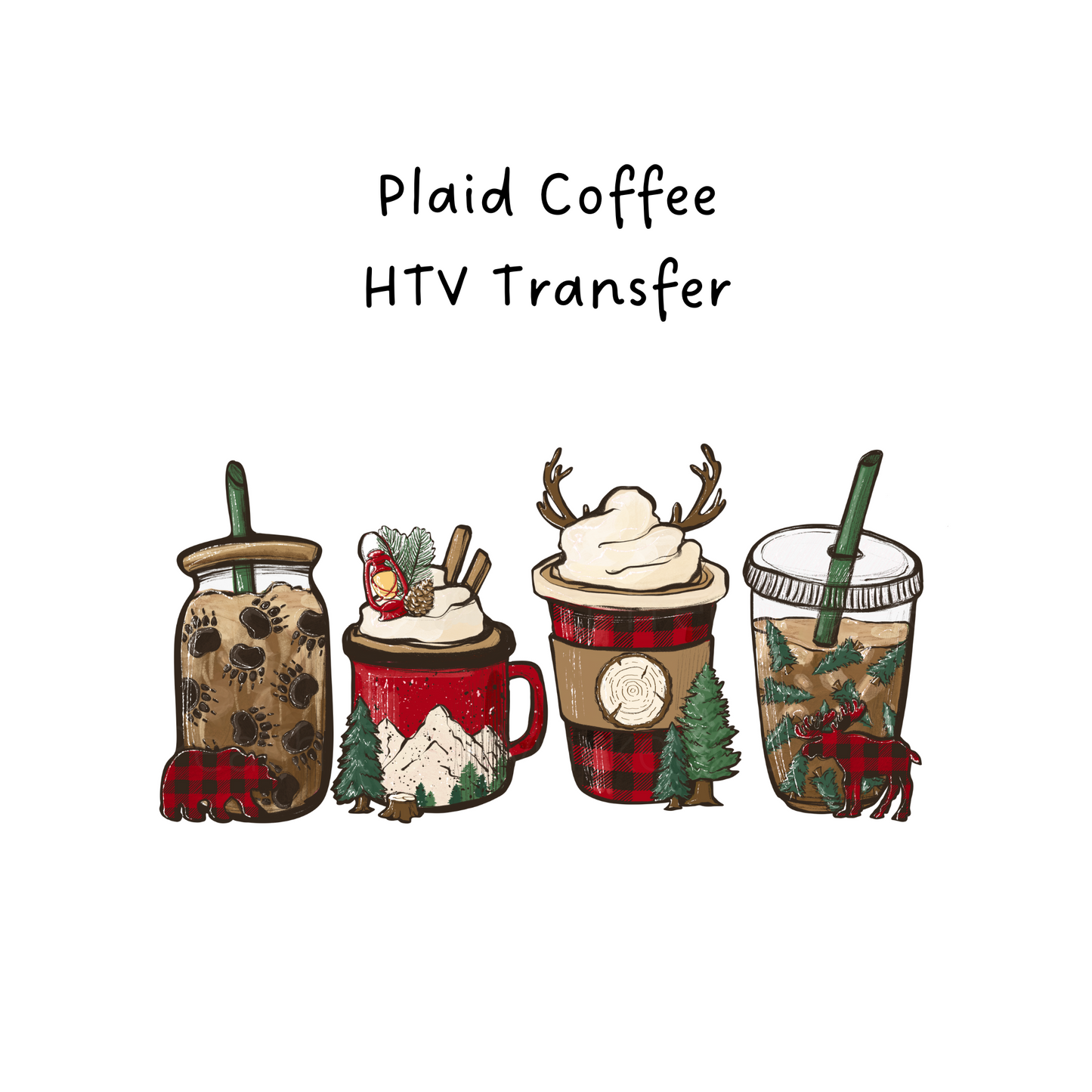 Plaid Coffee HTV Transfer