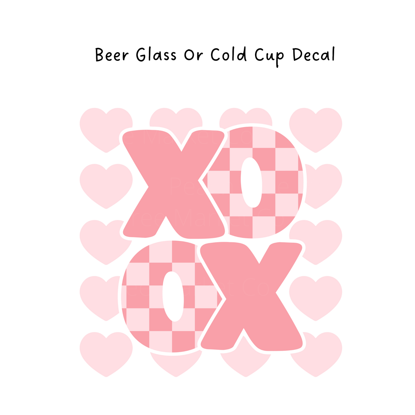 XOXO Cold Cup or Beer Glass Decal