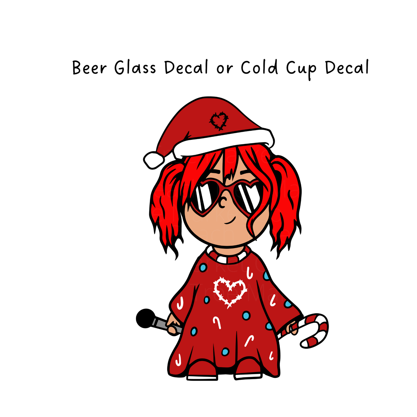 Karol G Red Cold Cup or Beer Glass Decal