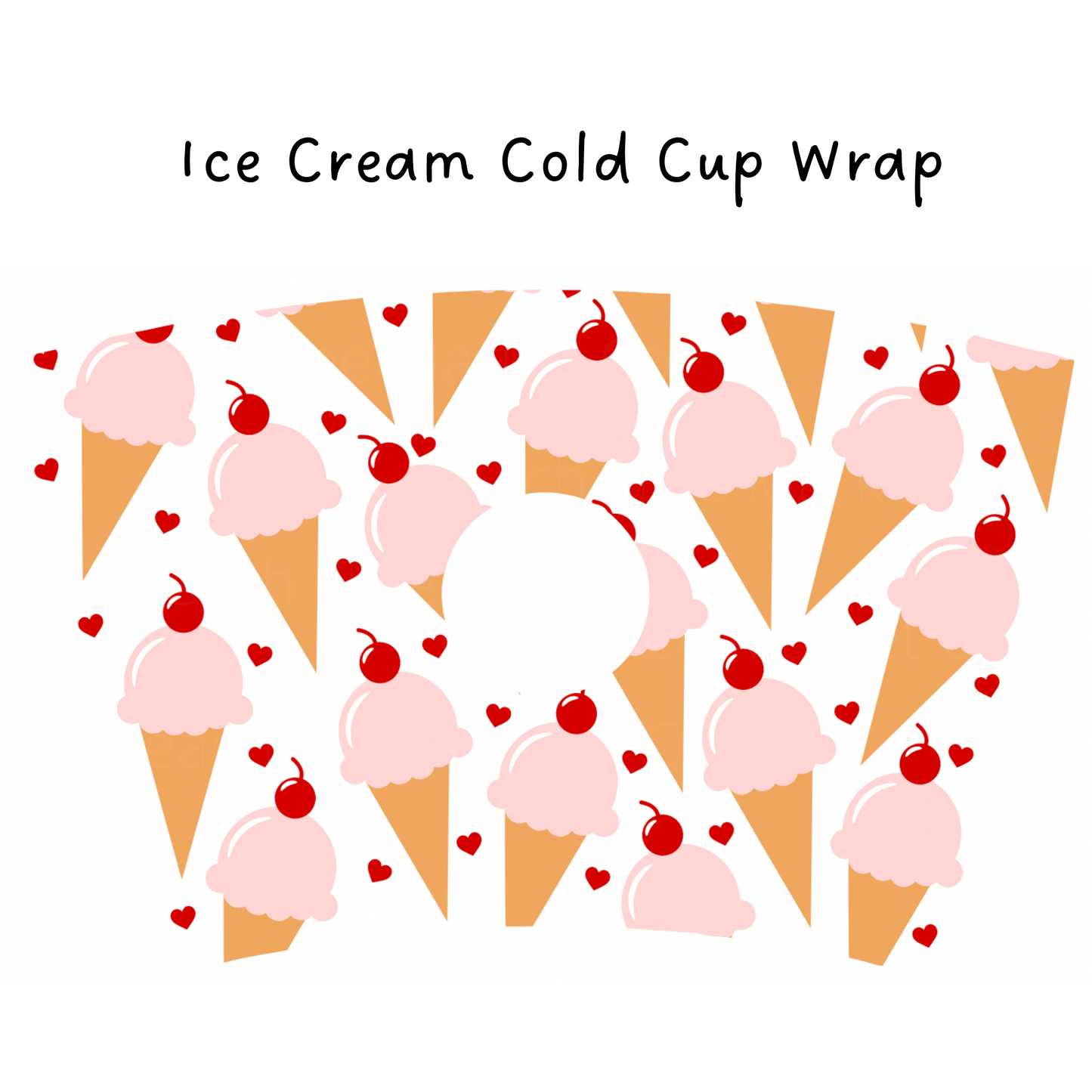 Ice Cream 24 OZ Cold Cup Wrap
