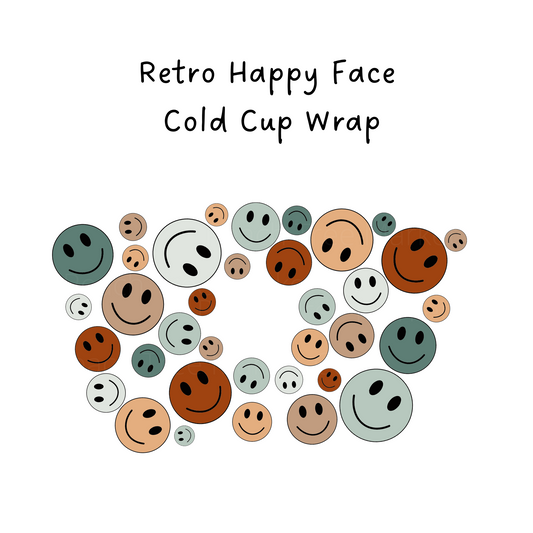 Retro Happy 24oz Cold Cup Wrap