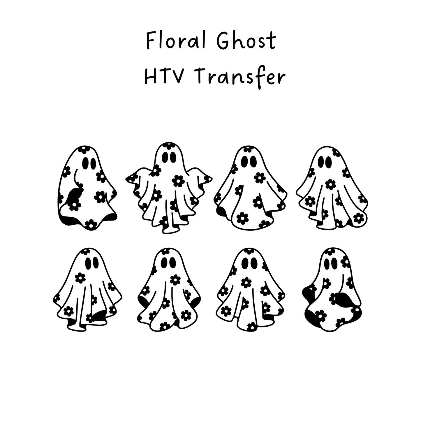 Floral Ghost HTV Transfer