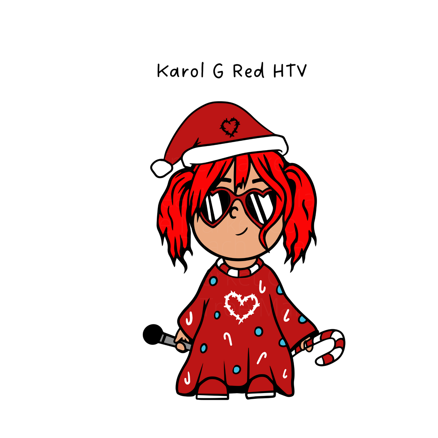 Karol G Red HTV Transfer
