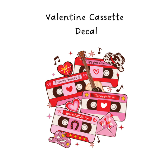 Valentine  Cassette Cold Cup or Beer Glass Decal