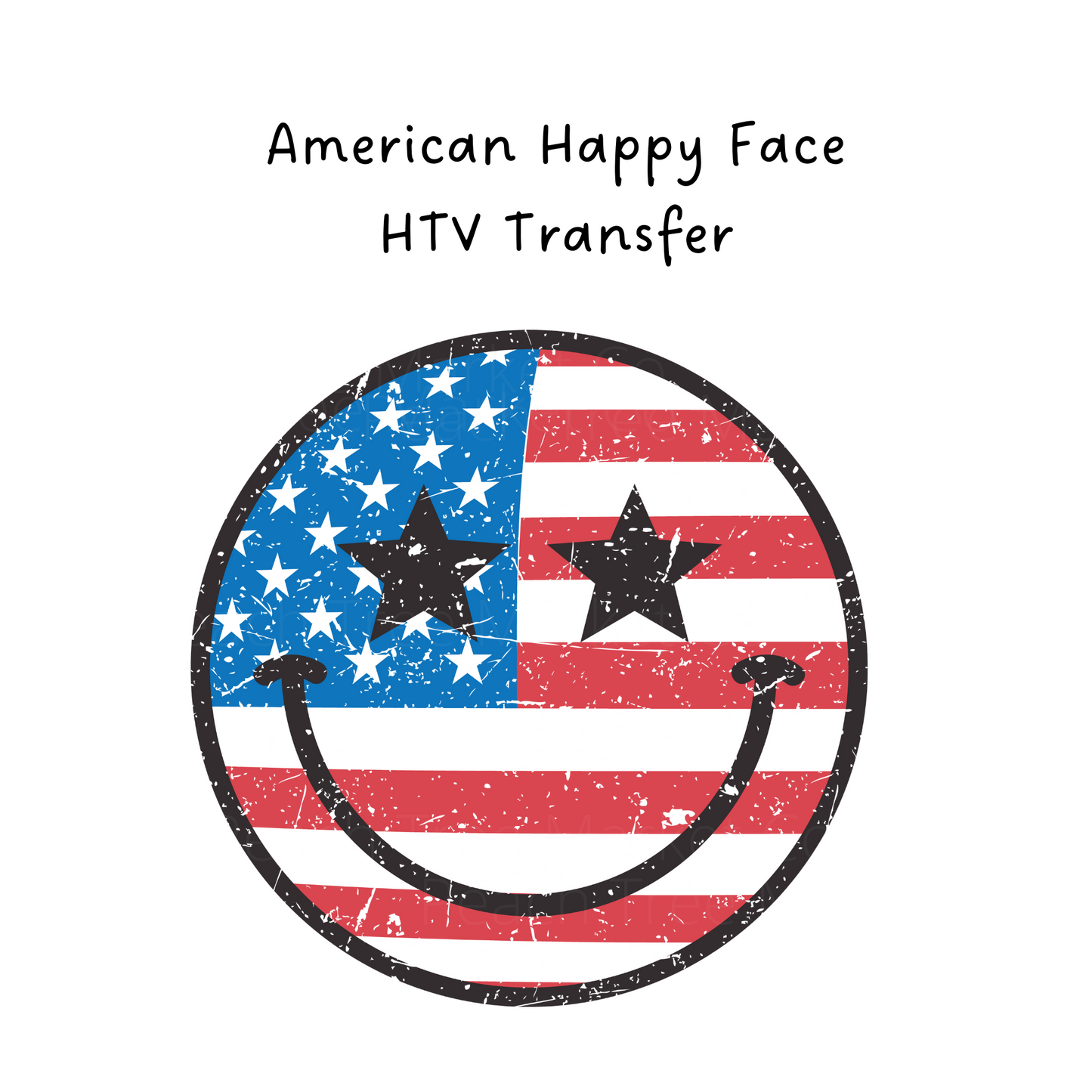 American Happy Face HTV Transfer