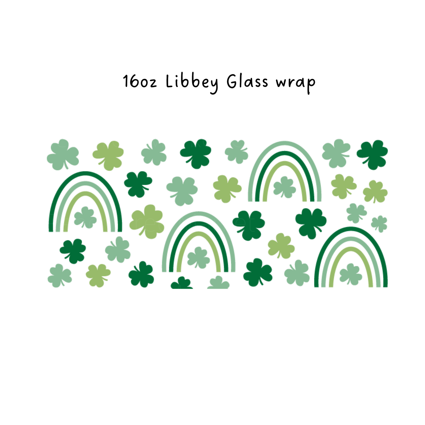 St.Patricks Day Rainbow 16 Oz Libbey Beer Glass Wrap