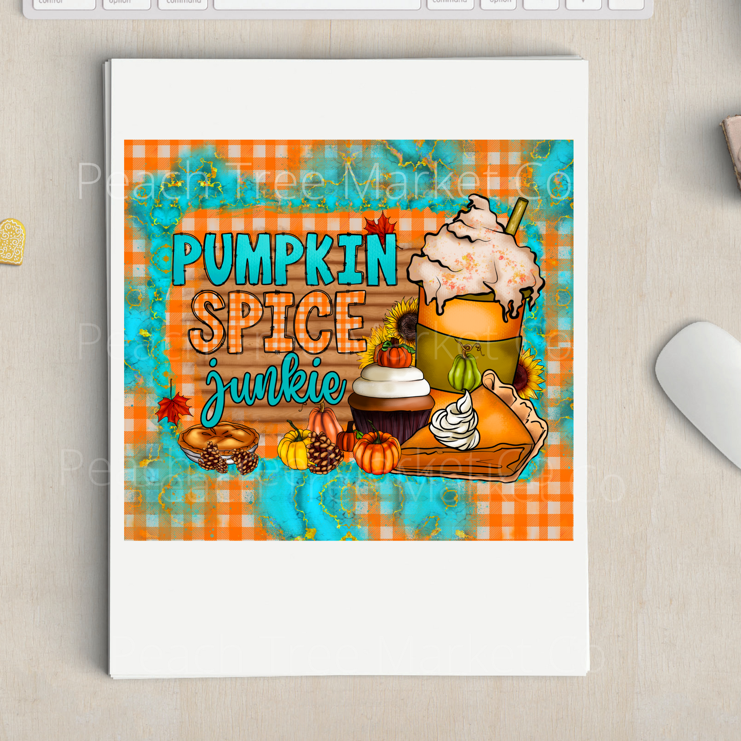 Pumpkin Spice Junkie Sublimation 20oz Tumbler Transfer