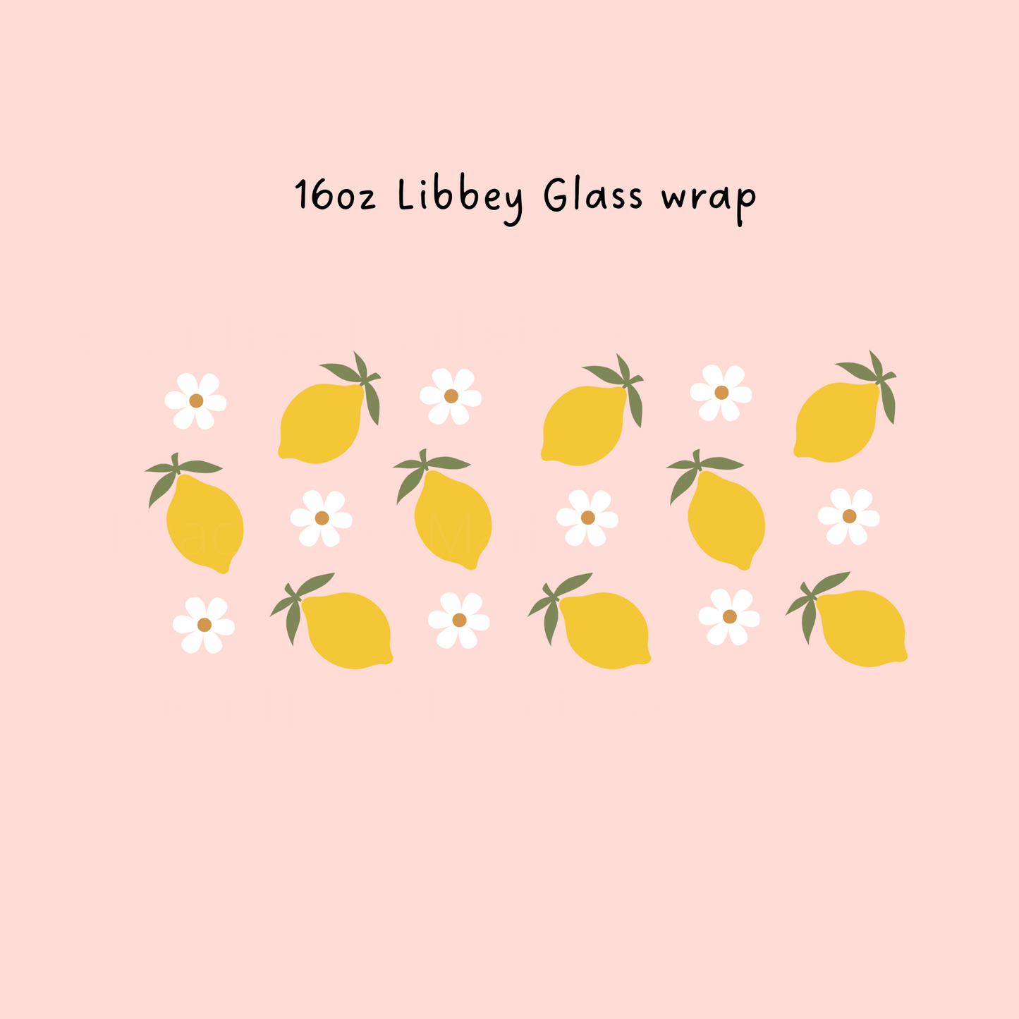 Lemons and Flowers 16 Oz Libbey Beer Glass Wrap